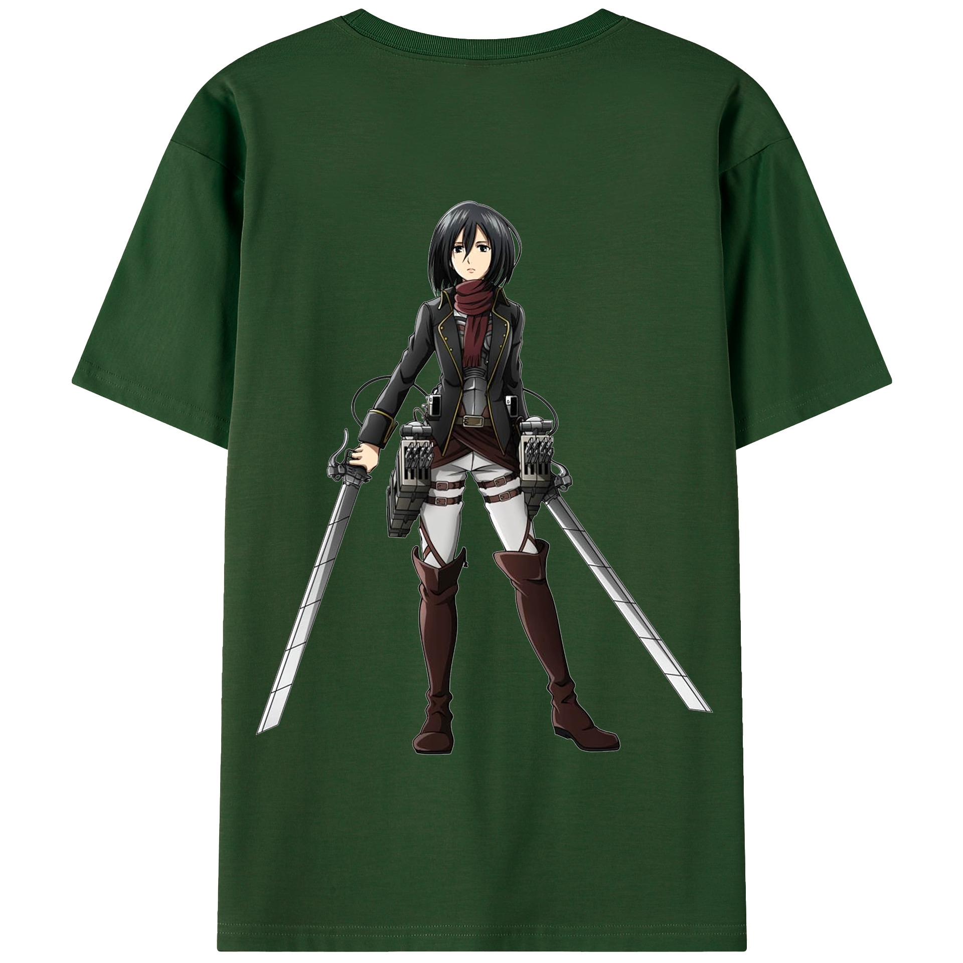 （画像用） 進撃の巨人 ミカサ·アッカーマン Attack on Titan Mikasa Ackerman 綿100％半袖Tシャツ（背面プリント）